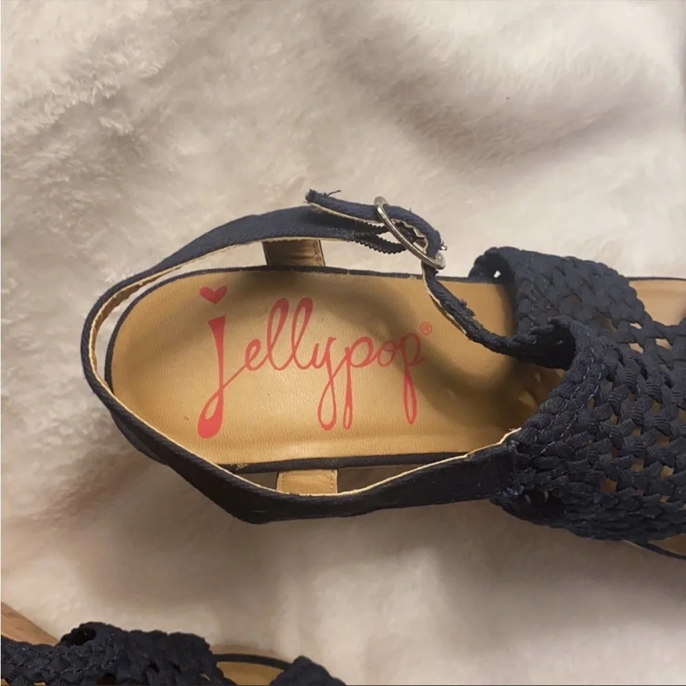 JELLYPOP Natural Woven Sling Back Cork Wedge Shoes - Picture 8 of 8